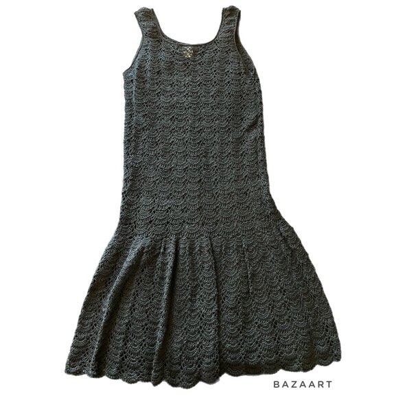 Boho Chic Festival Coastal Crocheted Fit And Flair Dress - Picture 1 of 5